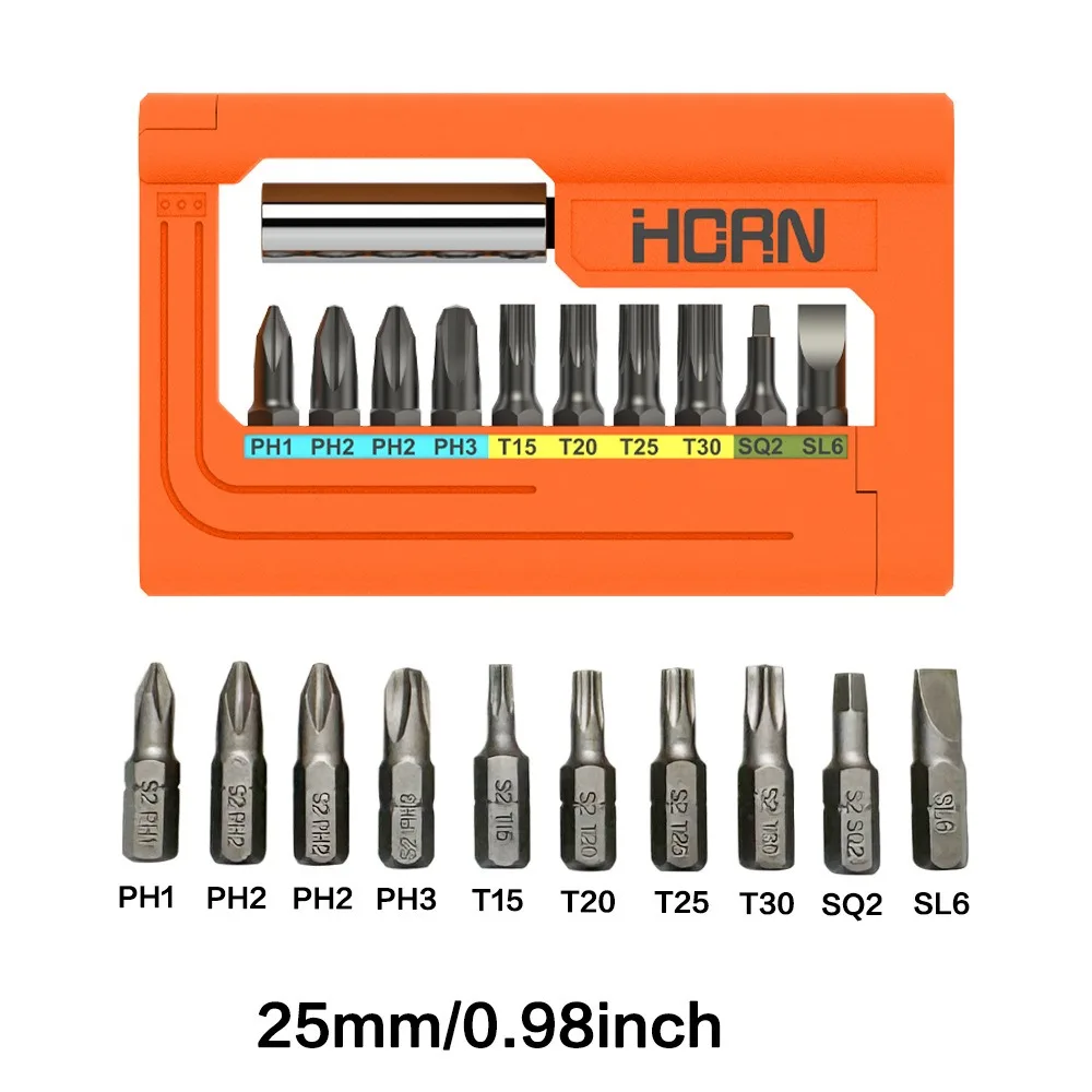 HORO S2 Industrial Shockproof Screwdriver Bit Set, Card Holder for Impact Driver, High Torque for Automotive & Machinery