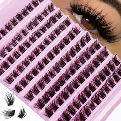 Lash Clusters 120pcs Cluster Lashes 8-16mm Wispy estensioni delle ciglia individuali Look naturale D Curl Fluffy Lashes