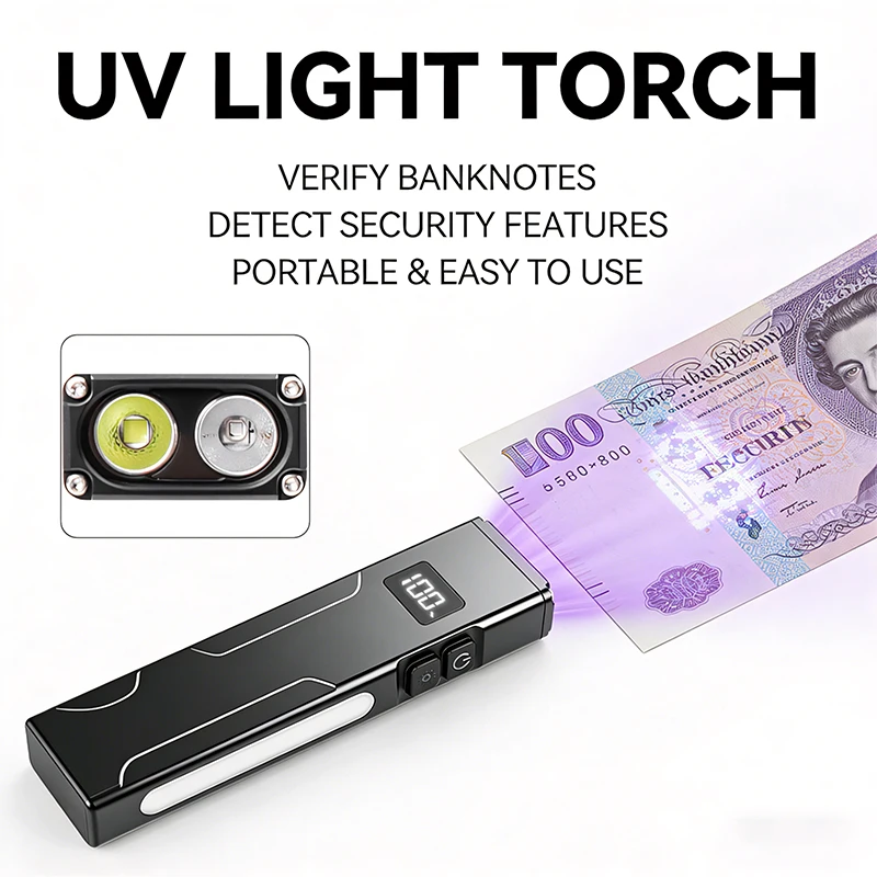 Multifunctional EDC Work Light Magnetic UV Light RGB Side Light Pen Clip Waterproof Torch for Outdoor Daily Carry Camping Hiking