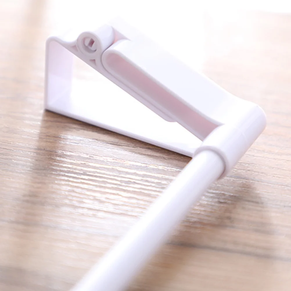 

PP Plastic Single Rod Multifunctional Towel Hanger Nail-Free Ceiling Buckle Towel Hanging Rack for Kitchen Bathroom White