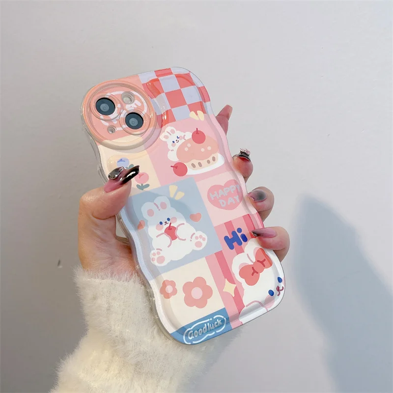 Lovely dessert rabbit Phone Case For iPhone 14 13 12 11 Pro XS MAX XR 7 8 Plus SE2020 Silicone Cover Cases