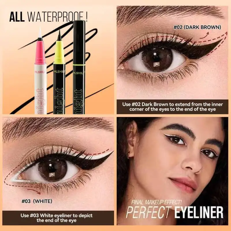 

MLSMILE Color Set Waterproof Quick-Dry Smudge-Proof Liquid Eyeliner Pen Makeup 2025 New