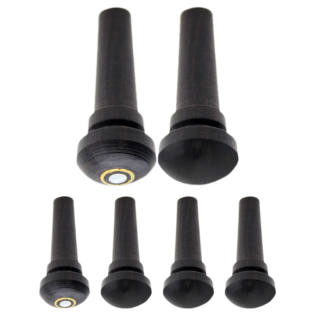 

6Pcs Violin Ebony Endpins Tailpiece Pegs Durable Replacement Spare Parts Violin Accessories Kit Instrument Parts