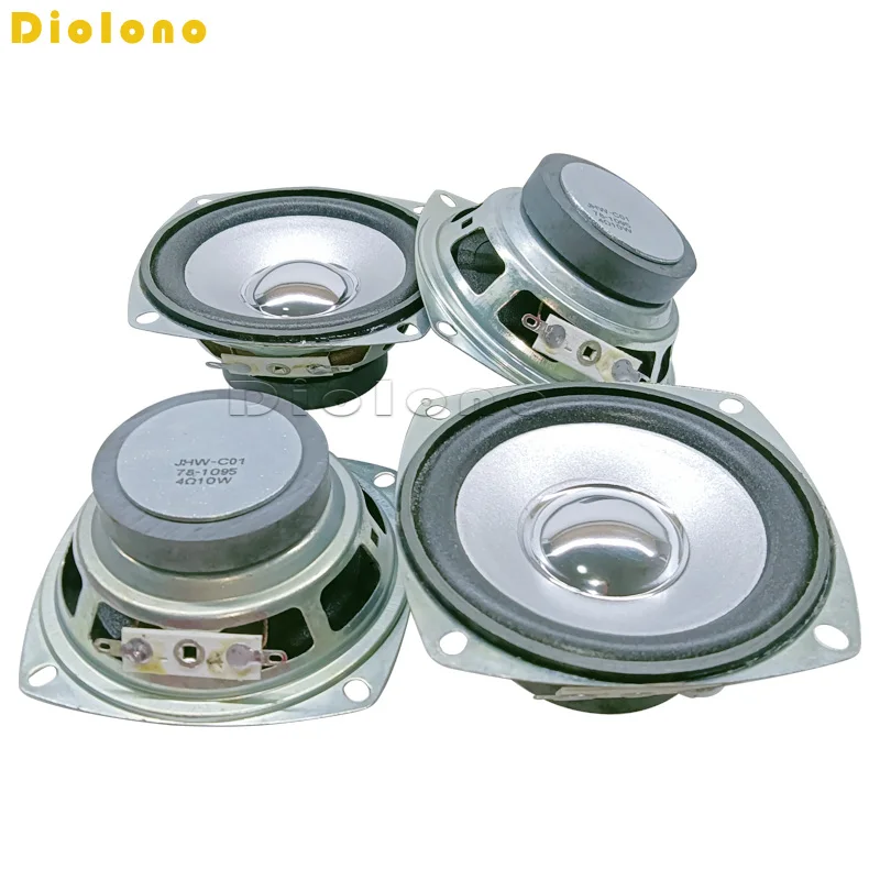 4 Ohm 10W Loudspeaker 78MM 3 Inch Square Silvery Speaker Silvery Cap 45MM External Magnetic Height 35MM