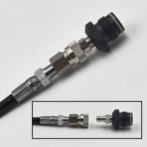 Imagen 2 del producto HPA 100 pulgadas (2,5 M) línea de manguera remota de bobina gruesa con o sin calibre de 3000psi 8mm macho y hembra control deslizante de desconexión rápida