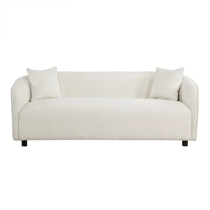 3 Seater Sofa Comfy Sofa for Living Room, Bouclé Couch Beige Easy to assemble for indoor living room, bedroom furniture