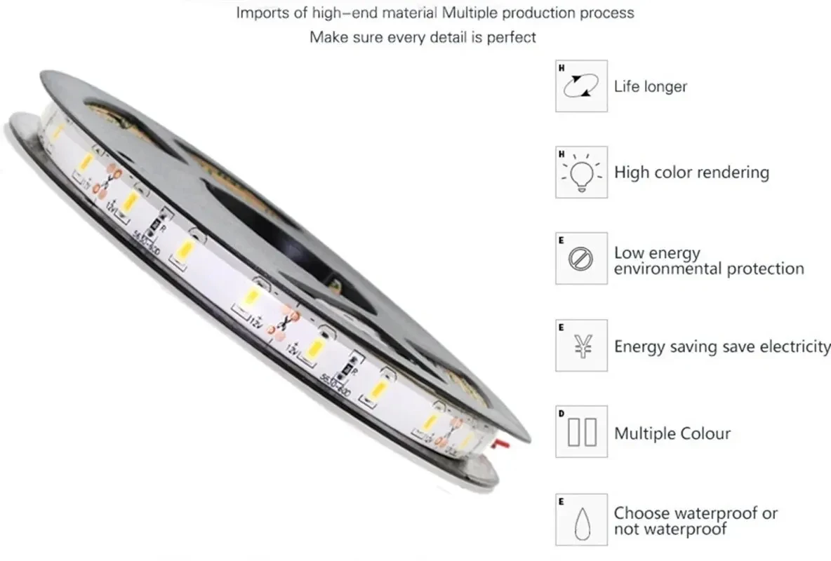 DC 12V elastyczna listwa oświetleniowa LED 2835 taśma wodoodporna 5M 60LED/M RGB ciepła biała taśma lampa oświetlenie do dekoracji domu