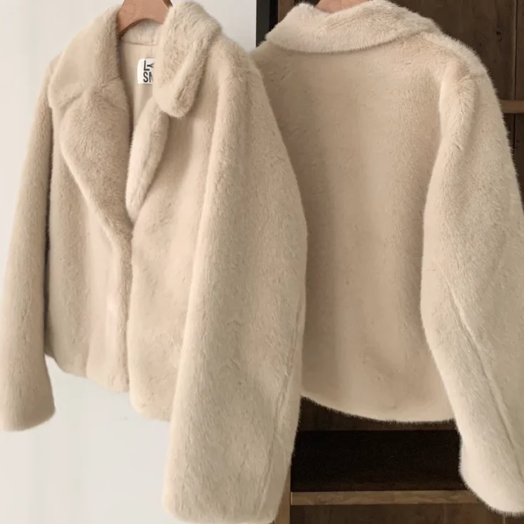 صديقة للبيئة طويلة Plu ort معطف فضفاض صالح الشباب فام ملابس خارجية تخفيف Sle أخرى الفراء الربط طول منتظم لا غطاء