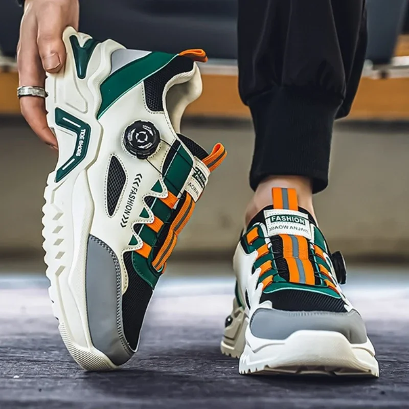 Men's Sneakers Outdoor Running Shoes Korean Rotating Buckle Male Casual Shoes Soft Sole Tennis Shoes Luxury Platform Men Shoe - Image 3