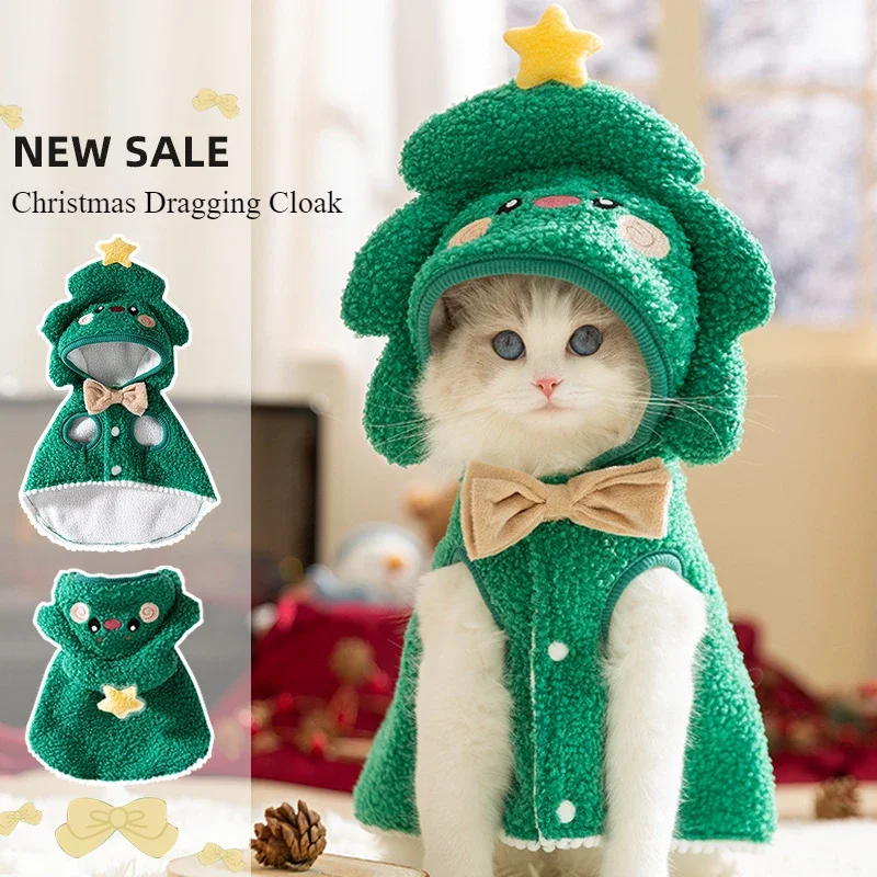 

Cat Autumn and Winter Christmas Warm Thickened Elk Cloak Small Dog Dog Halloween Funny Pet Clothes