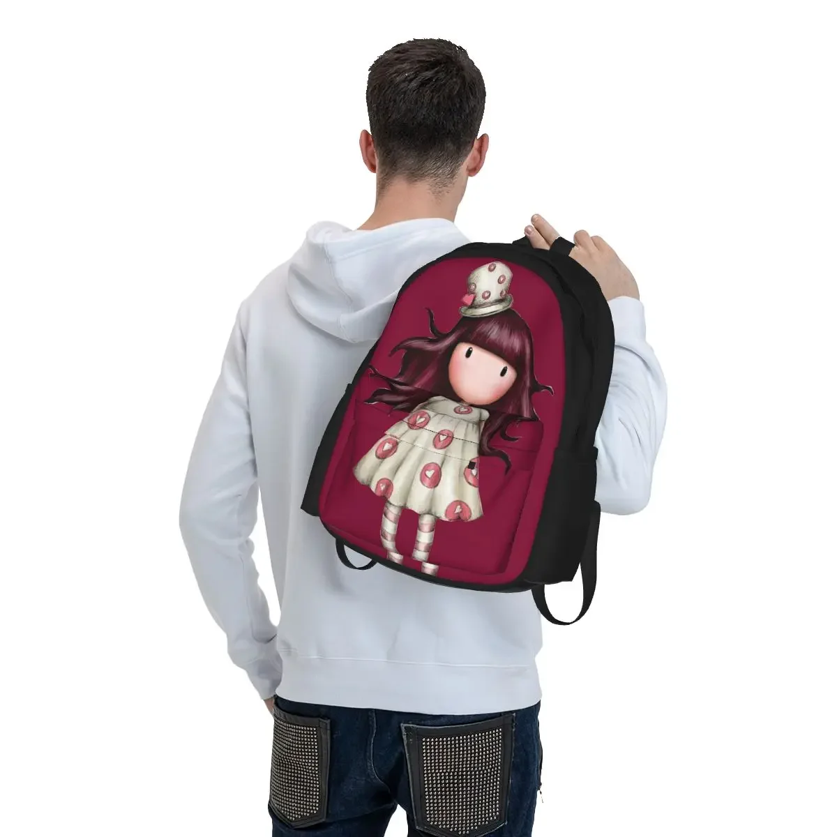 Gorjuss Santoro-mochila con sombrero para niños y niñas, morral escolar de dibujos animados para estudiantes, morral de viaje, bolso de hombro