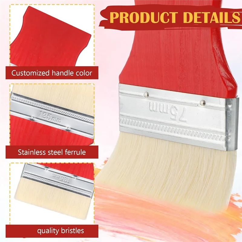 

12 Pieces Flat Paddle Paint Brush Set Bulk Watercolor Oil Painting Acrylic Varnish Paint Painter Artist