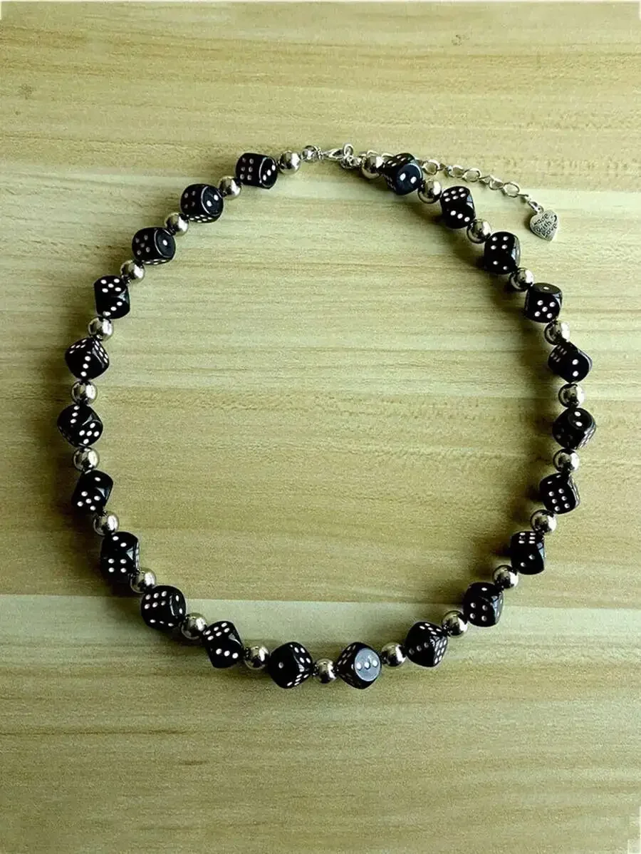 

Dice Beaded Necklace Resin Acrylic For Adults Party Jewelry