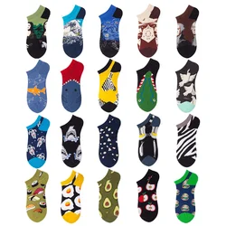 Fashion Unisex Fashion Cotton Men woman Socks Harajuku Art Oil Painting Cartoon Socks Fruit Animal Casual Ankle low cut Socks