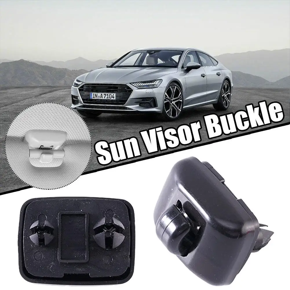 2pcs ABS Plastic Black Sun Visor Clip Hooks 4.2*2.1cm 4F0857561 8W0857562A For Audi A3 A4 LA5A6LA7 Q5 Q3 D7U9