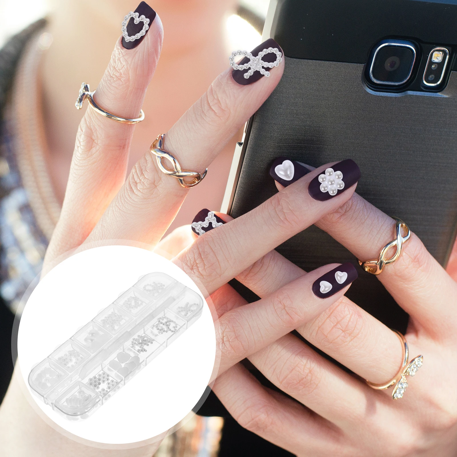 

Nail Art Pearls Pearl Manicure Ornaments DIY Fake Nails Charms Stereoscopic Pearl Decor Nail Art Pearls Manicures Ornaments