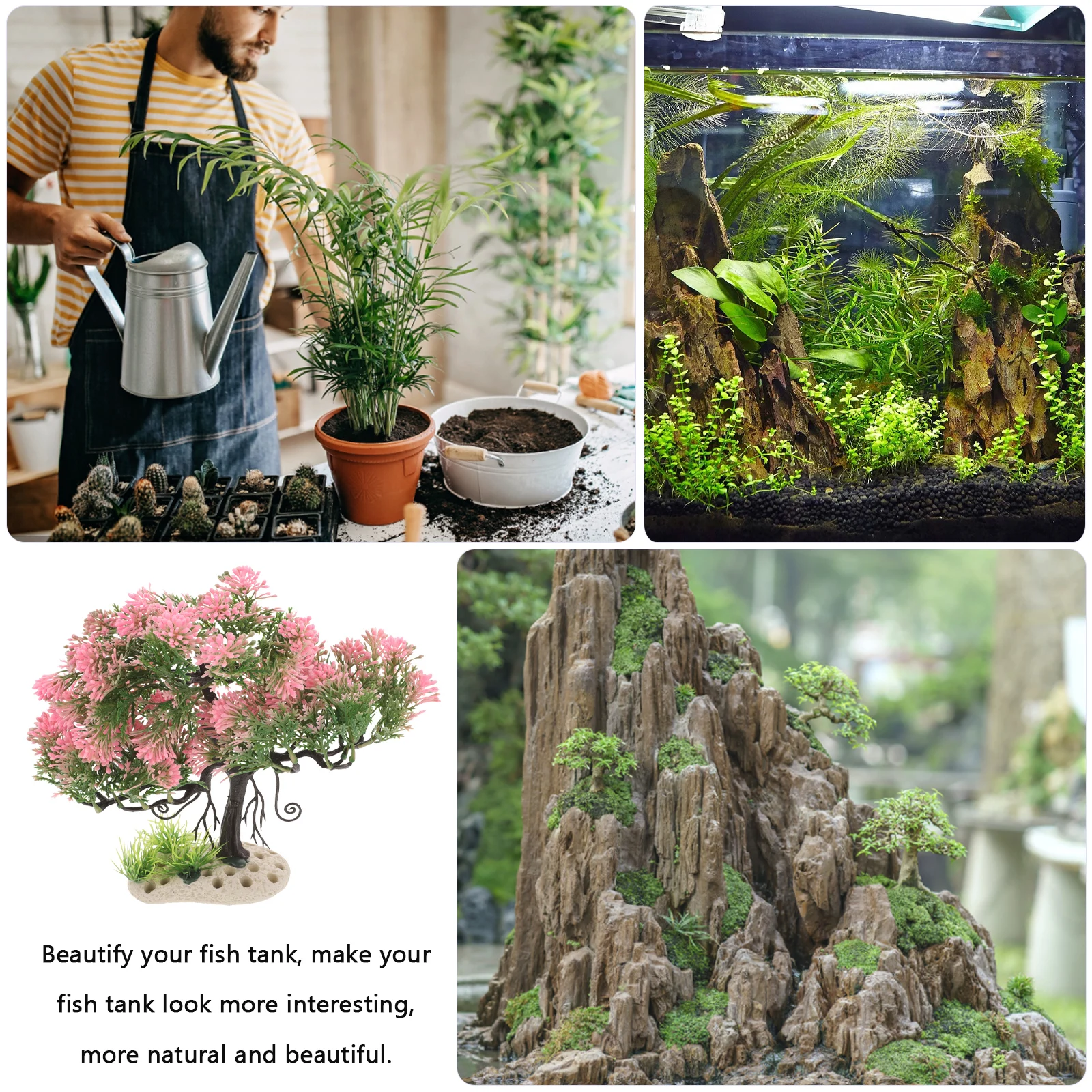 

Aquarium Decoration Artificial Plants Simulation Fish Tank Tree Model Lifelike Safe Plastic Long Use Home Office Pet Supplies