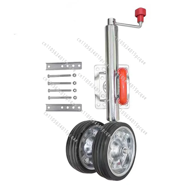 8-Inch Double Jockey Wheel Swing Solid Rubber Steel RV RV Trailer Jack Parts, 1500 Lbs Capacity New Conditions