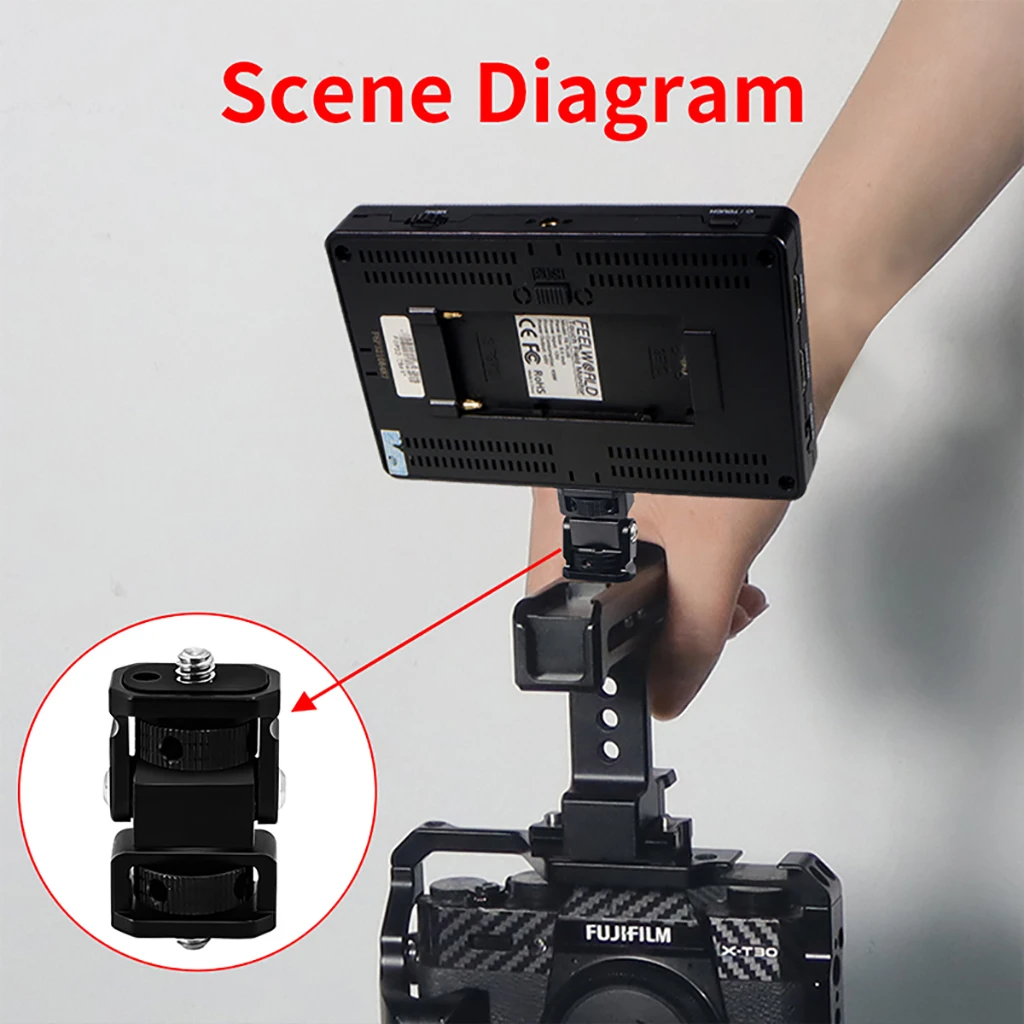 Monitor EVF Ständer Halter Kaltschuh Halterung für SLR Kamera Käfig Feld Monitor Mikrofon Blitzschuh Einstellbare Stabilisator Halterung – Detail 12