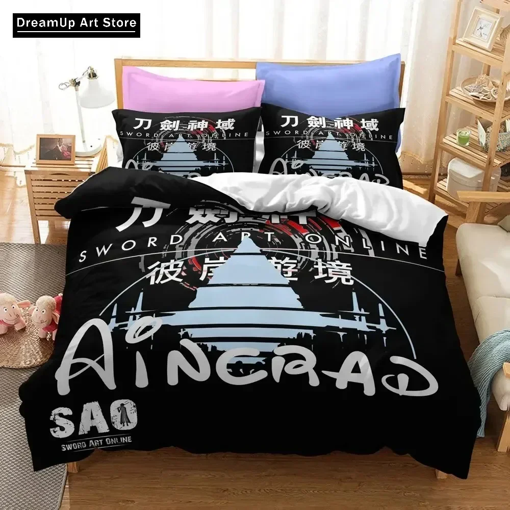 

3D Print Fashion Anime Sword Art Online Bedding Set Boys Girls Twin Queen Full Size Duvet Cover Pillowcase Bed Adult Bedroom