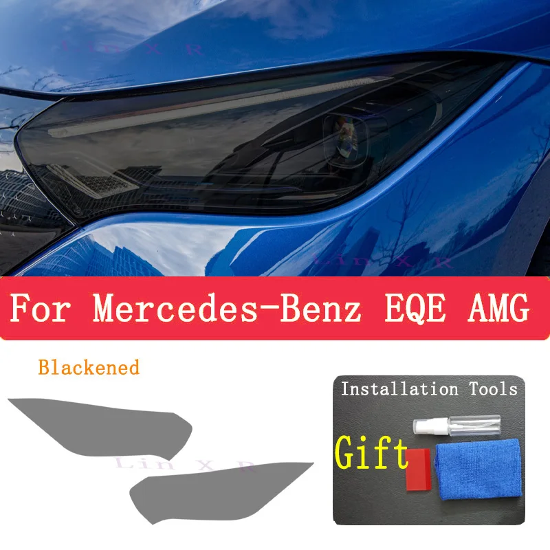 

For Mercedes-Benz EQE AMG 2021 Car Exterior Headlight Anti-scratch Front Lamp Tint TPU Protective Film Accessories Sticker
