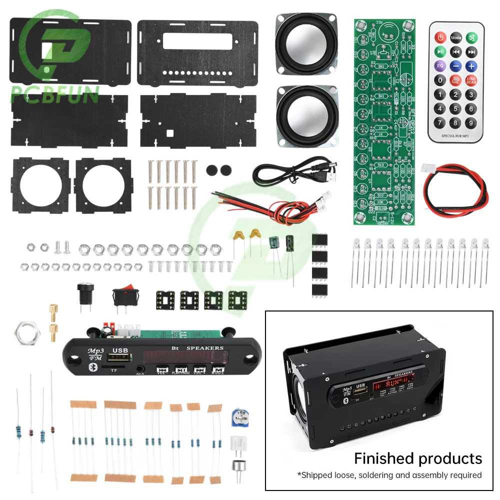 DIY Bluetooth Speaker Kit with FM Radio DIY Soldering Project Practice Solder Assembly DIY Electronic Kit Component 2*3W Speaker