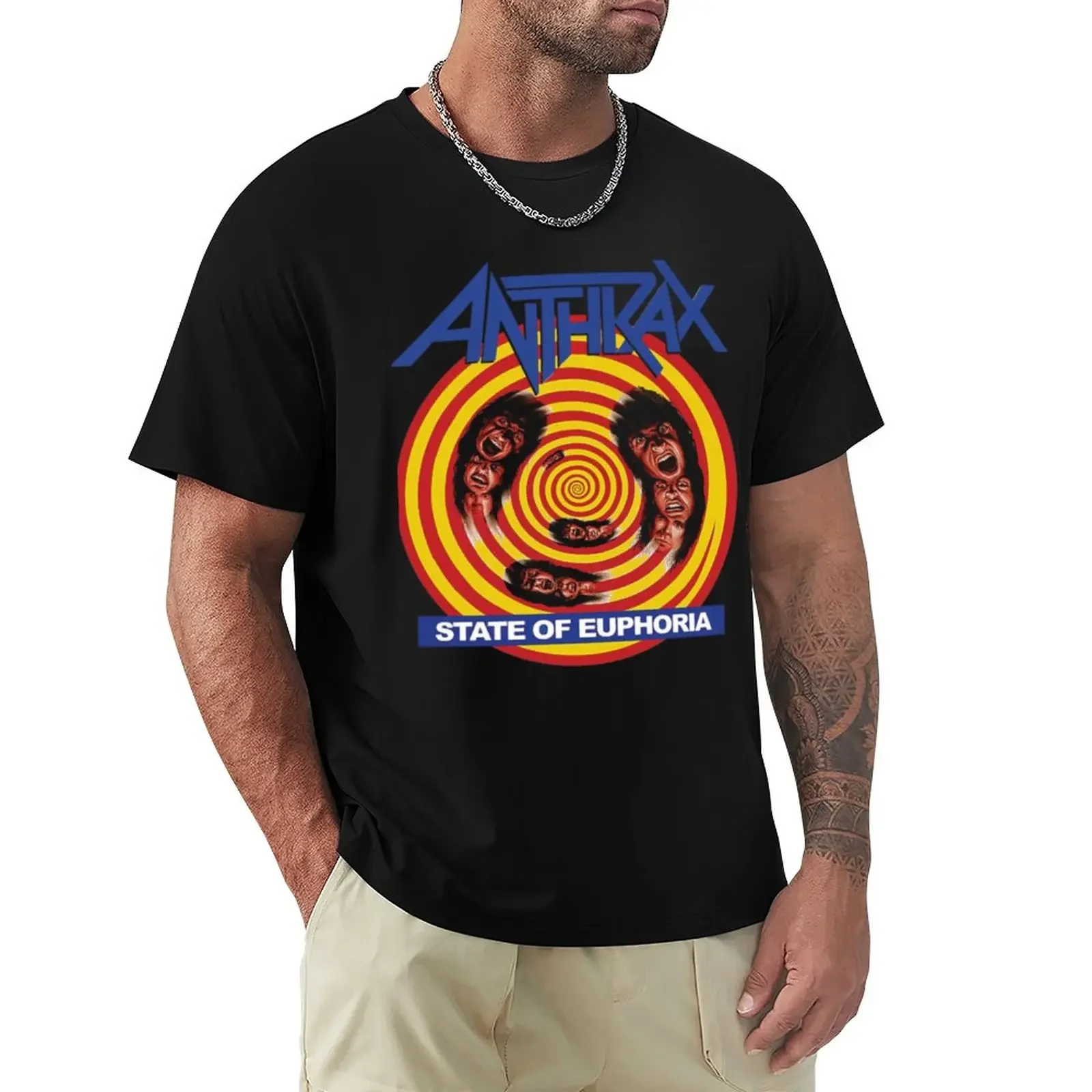 

anthrax state of euphoria T-Shirt Short sleeve tee blacks plain designer t shirt men
