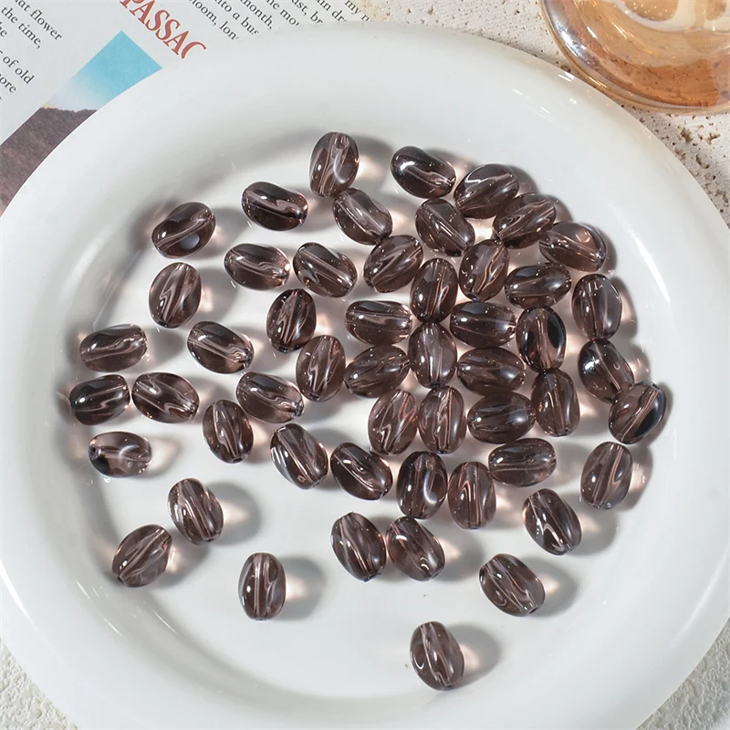 Бусины из стекла 9x13 мм, овальные, витые, с кристаллами, ручной работы, для изготовления украшений своими руками, браслетов, ожерелий, аксессуаров