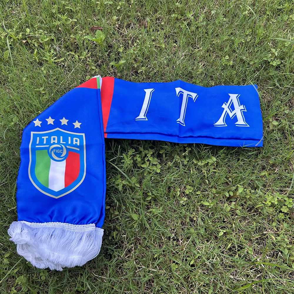 (SKY FLAG) Italien-Schal 13*140cm Doppelt bedruckter Italien-Flaggen-Schal, Fußball, Italien, italienische Nationalflagge, Sport-Dekoration – Detail 4