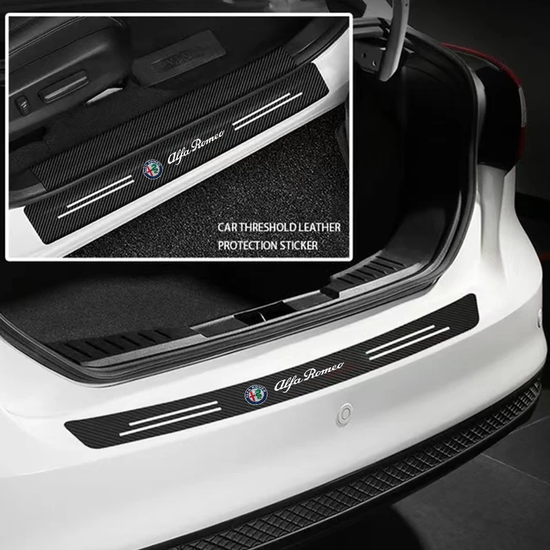 

Car Door Sill Carbon Fiber Sticker Auto Protector Strip Waterproof For Alfa Romeo 4C 159 166 Spider Giulia Giulietta 156 147 GT