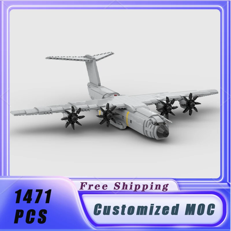 Military Equipment MOC Airbus A400 M Large Transport Aircraft Building Blocks Assemble Model Display Children\'s Toys Gifts