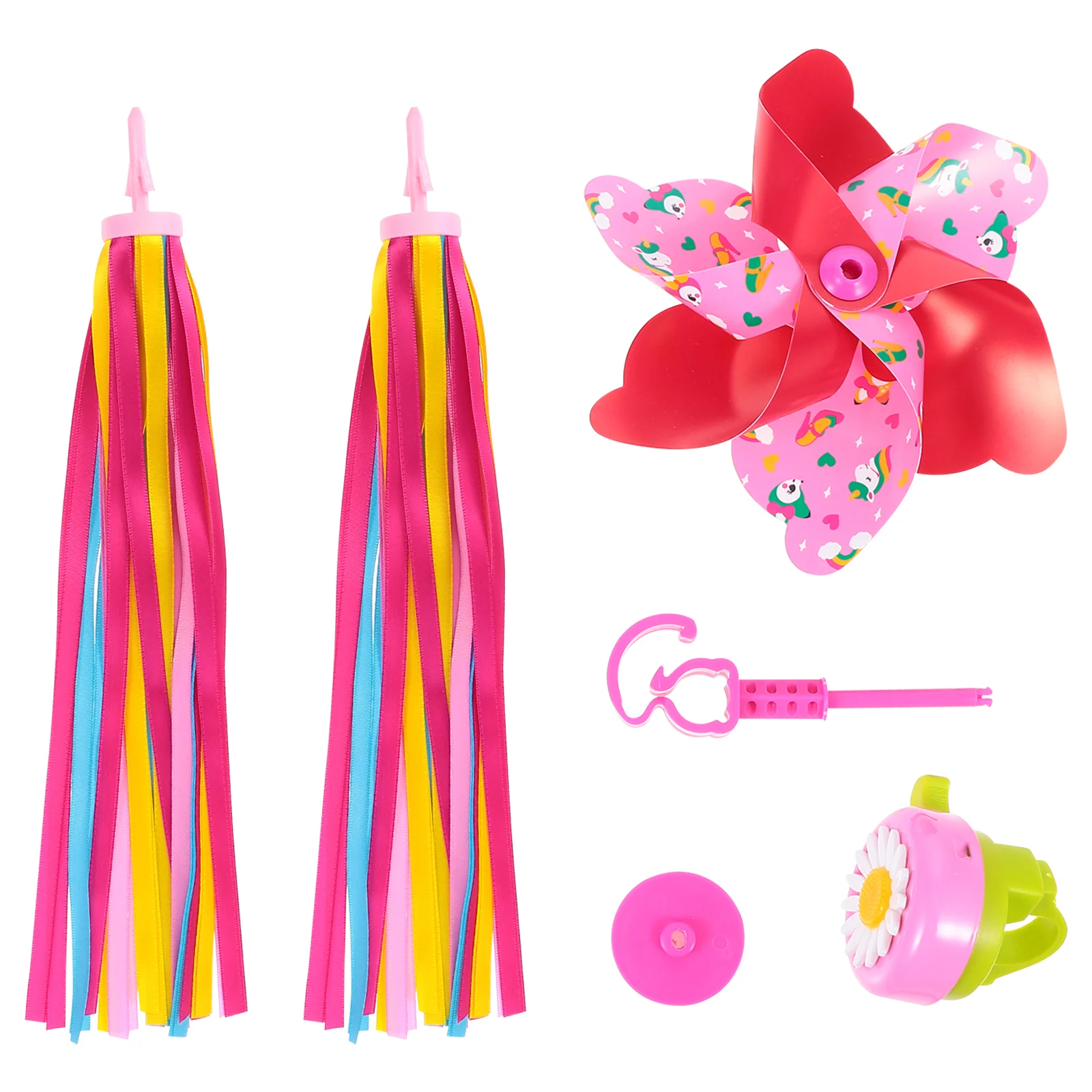 

Girls Bike Streamer Child Decorative Accessories Bells Streamers Tassel Handlebar Windmill Windmills