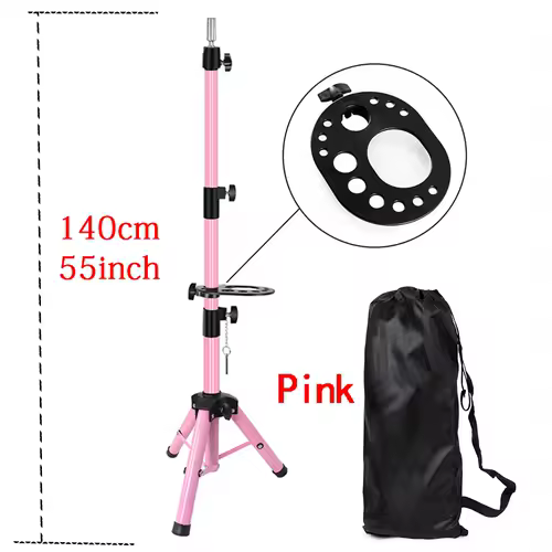 55Inch Mannequin Head Stand Adjustable Heavy Duty Wig Stand Tripod For Cosmetology Hairdressing Training Head Stand With Tray - Image 12