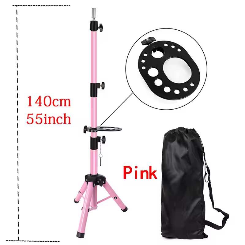55Inch Mannequin Head Stand Adjustable Heavy Duty Wig Stand Tripod For Cosmetology Hairdressing Training Head Stand With Tray - Image 12