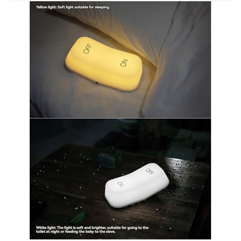 B84B-Led Table Lamp Gravitys Sensor Light USB Charging Switch Light Small Night Light For Bedroom Bedside Night Light White Ligh