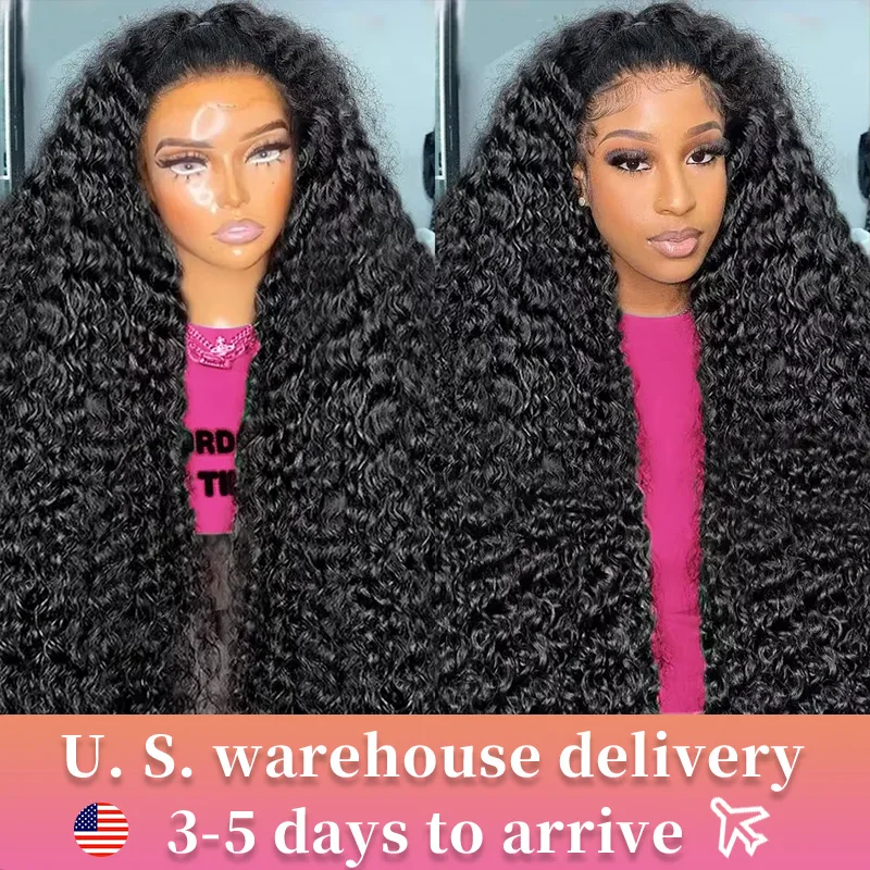 30 Inch Deep Wave 13x6 HD Transparent Lace Front Human Hair Wig Pre Cut Glueless Virgin Wig 13x4 Curly Wave Lace Frontal Wigs