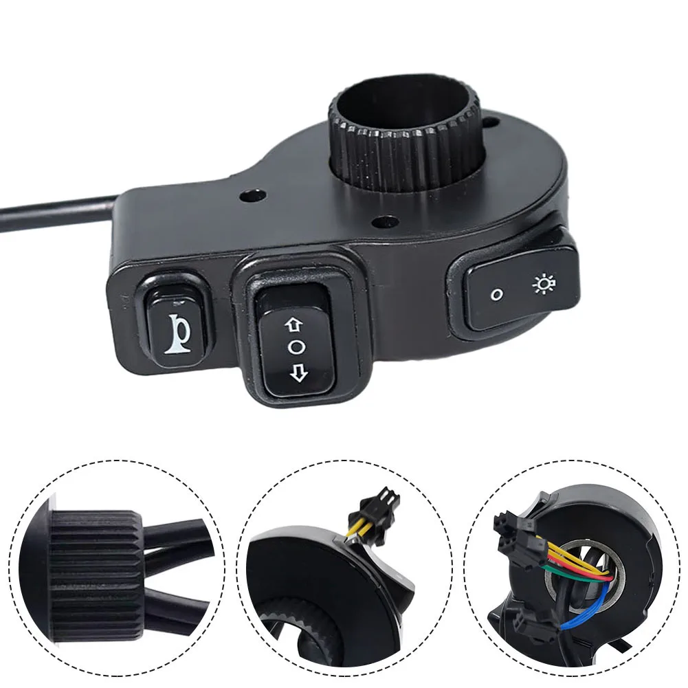 Electric Bike Headlight Steering 3-in-1 Button Waterproof Multi Functional Combination Switch For ATV E-bike Handle Switch Parts