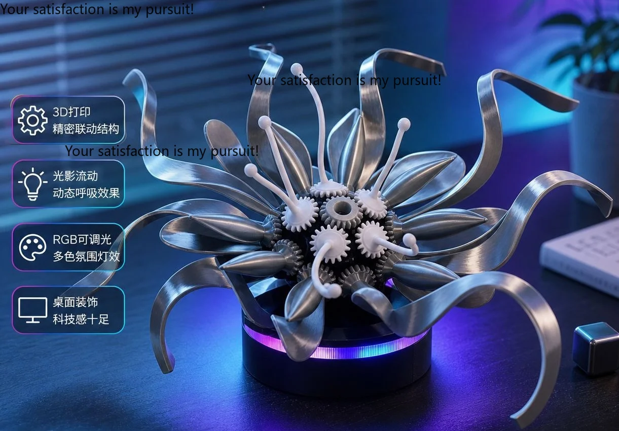 Cthulhu Style Mechanical Flower Desktop Ornament 3D Printed Movable Assembly Model DIY Handmade Toy