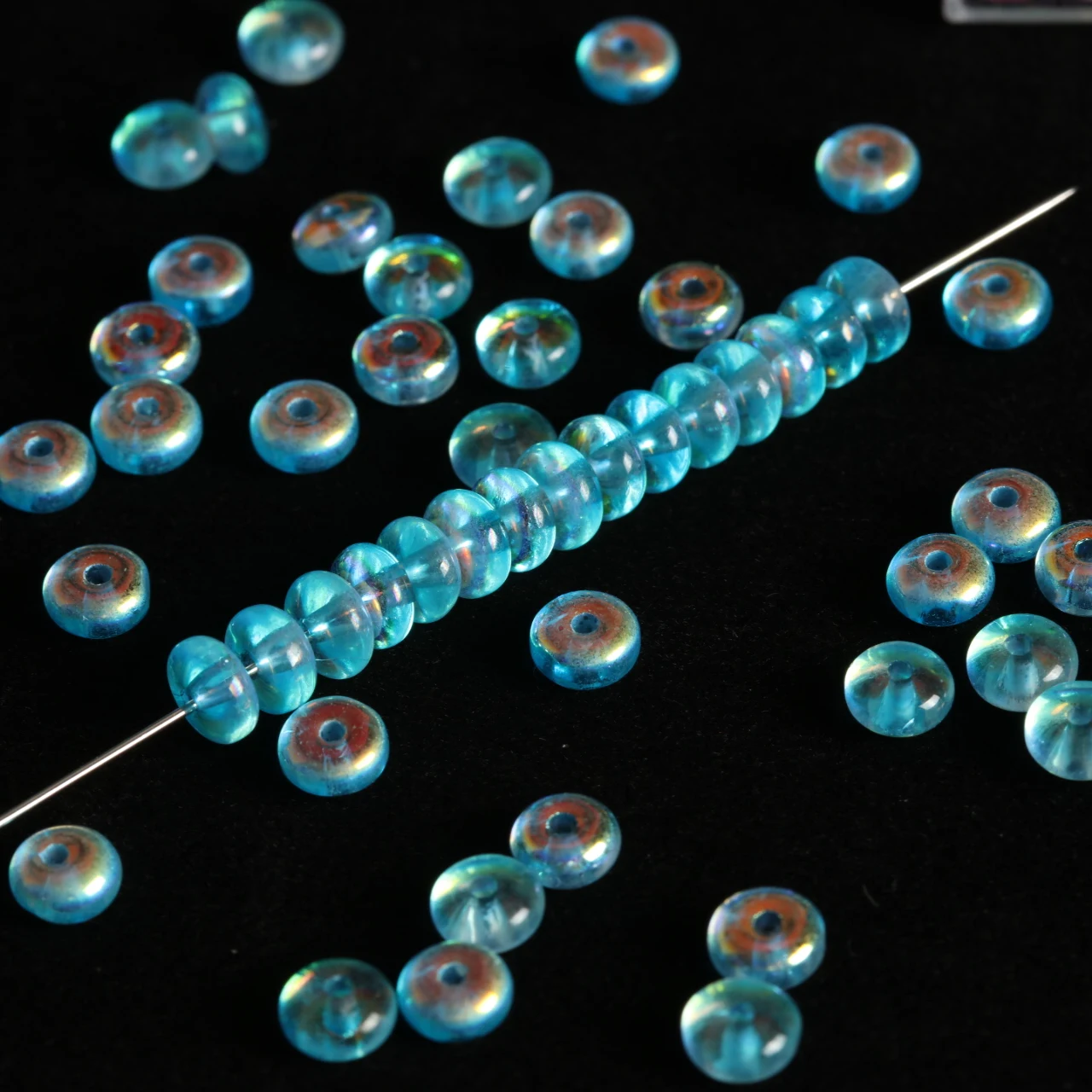 3x6mm Transparent AB Iridescent Aurora Glass Flat Wheel Abacus Beads Loose Spacer Beads For DIY Handmade Jewelry Making - view 5