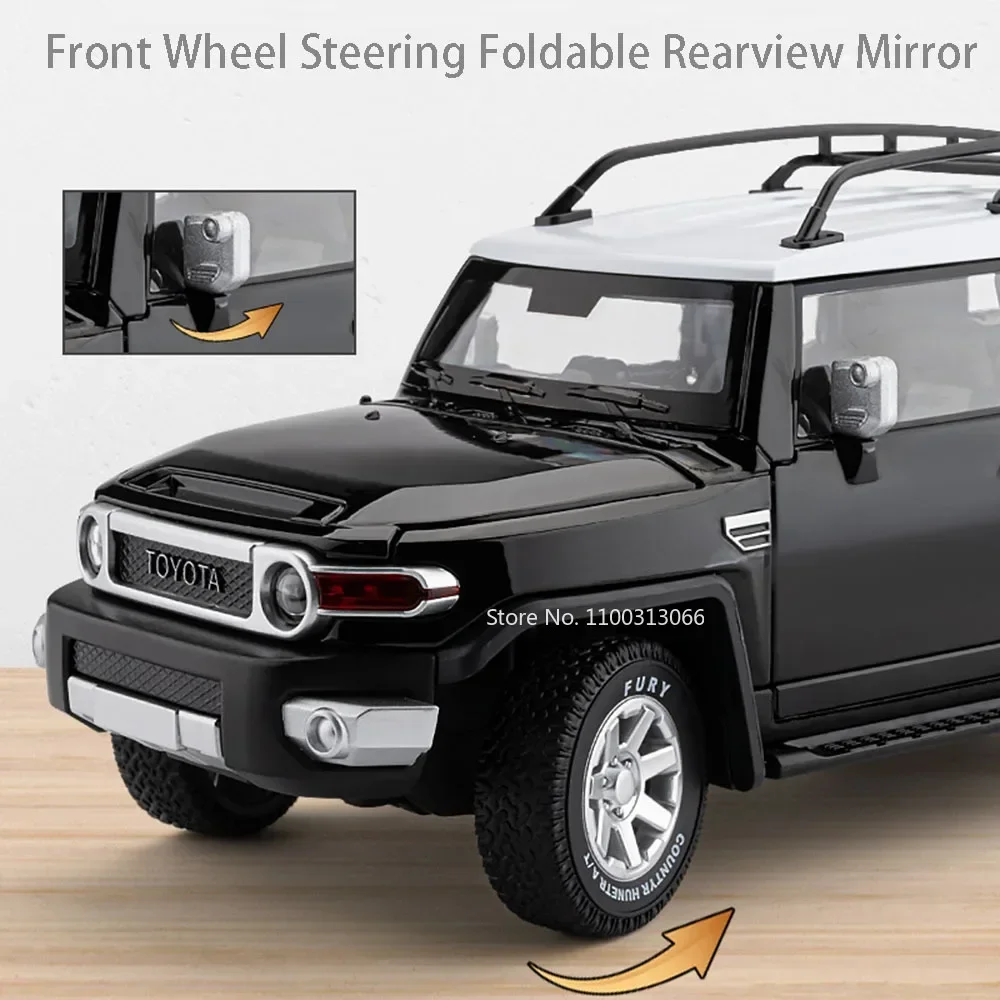 Maßstab 1:24 Legierung FJ LAND CRUISER Autos Spielzeug Miniaturmodelle Licht Sound Zurückziehen Fahrzeuge Gummireifen Auto Jungen Festival Geschenke