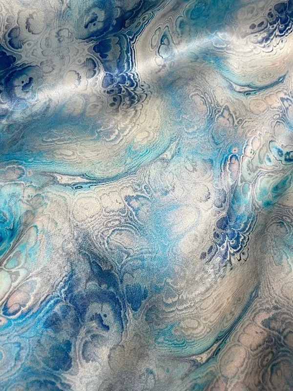 

Оранжевая шелковая атласная ткань с эластичным принтом из настоящего шелка от Dunhuang, цена один метр для одежды, домашняя губка, подушечка «сделай сам», Hanrt