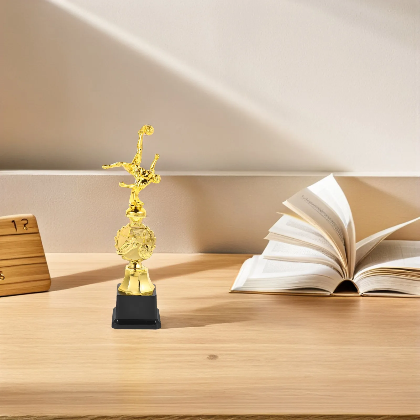 

Football Trophy Cup For School Company Sports Competitions Golden Award Champion Plastic Lightweight Durable Elegant Soccer