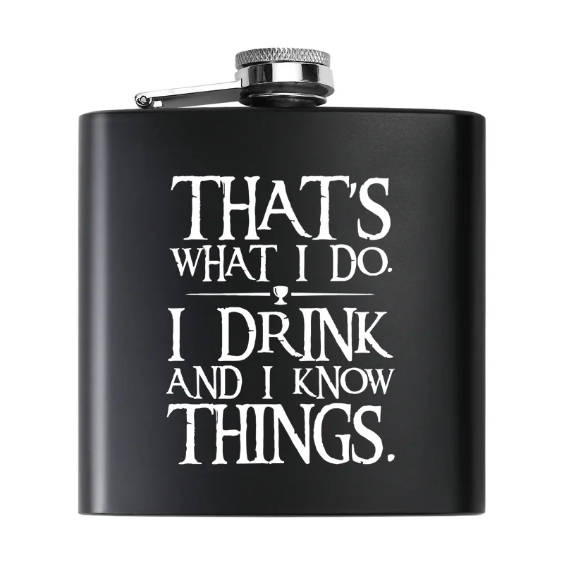 6oz Stainless Steel Outdoor Hip Flask Pocket Laser Print Hip Flask Portable Wine Whiskey Jug Bottle
