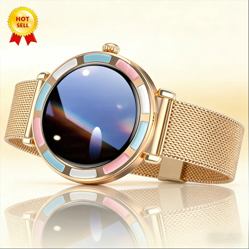 

Новые модные круглые сенсорные умные часы для женщин, музыкальные Bluetooth-вызовы, спортивные фитнес-часы, водонепроницаемые умные часы для мужчин в подарок