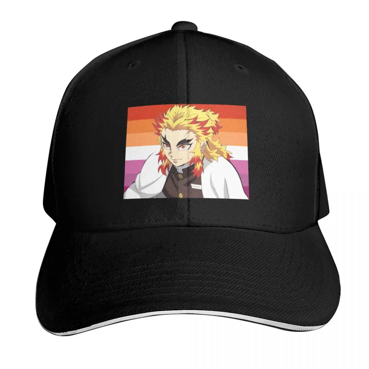 flame pillar lesbian flag sticker Baseball Cap Military Tactical Cap Military Cap Man dad hat Custom Men Women's
