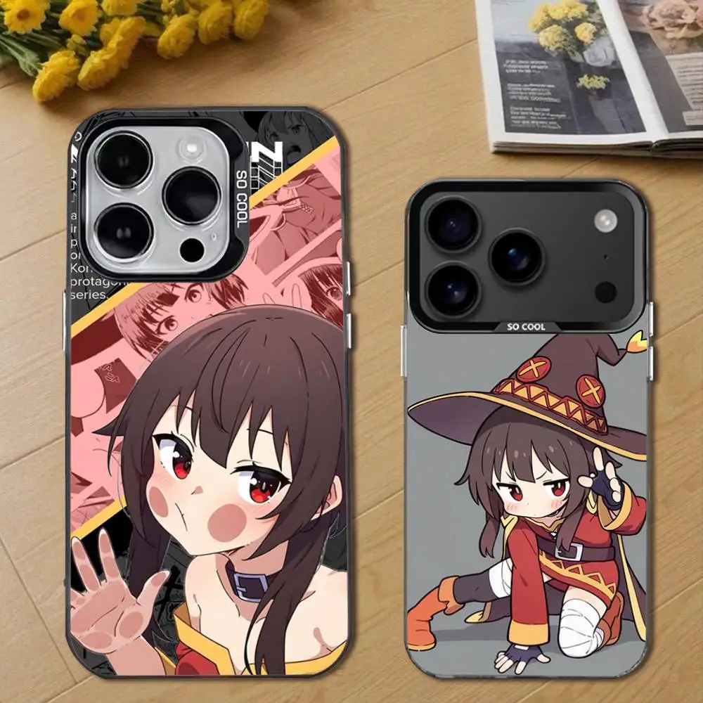 

MeguminS Anime K-KonoSuba Phone Case For iPhone 17,16,15,14,13,12,11,Pro,Max,Plus,E,Air,Mini Black Tpu Cover