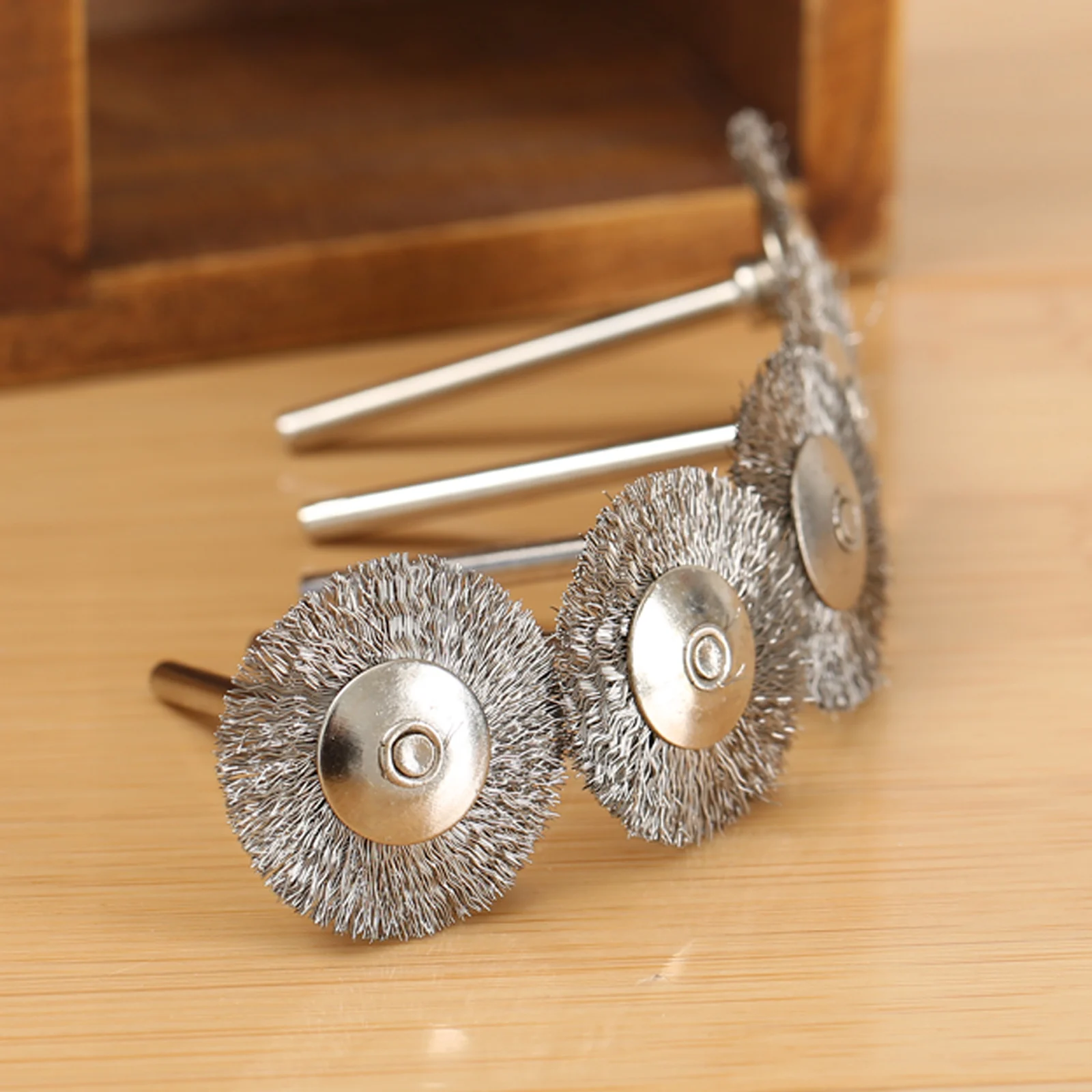 5Pcs/set 25mm Stainless Steel Polishing Wire Brushes Drill Rotary Grinding Tools Remove Metal Craft Dremel Accessories
