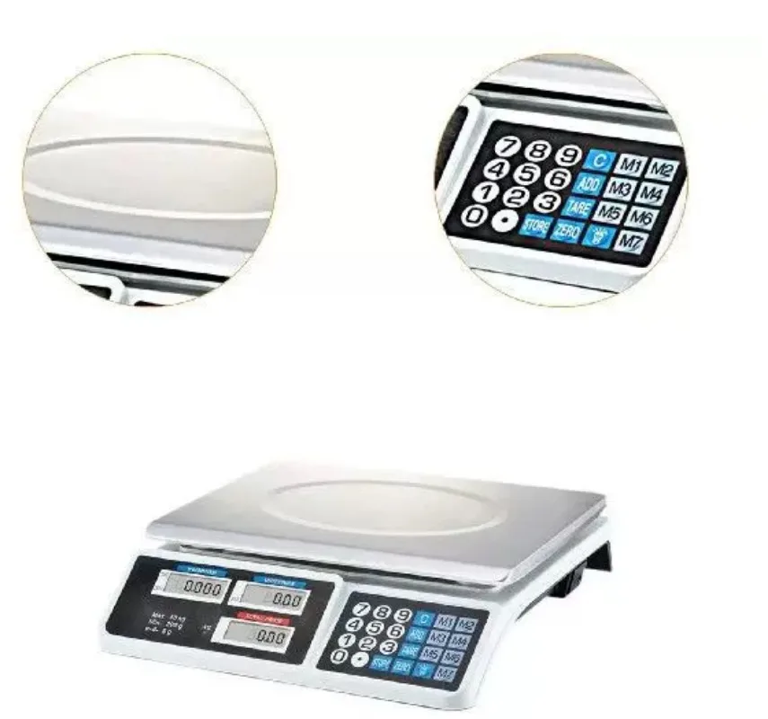 40kg/1g Stainless Steel Price Computing Scale, Counting Rechargeable Commercial Scale for Supermarket Food Meat