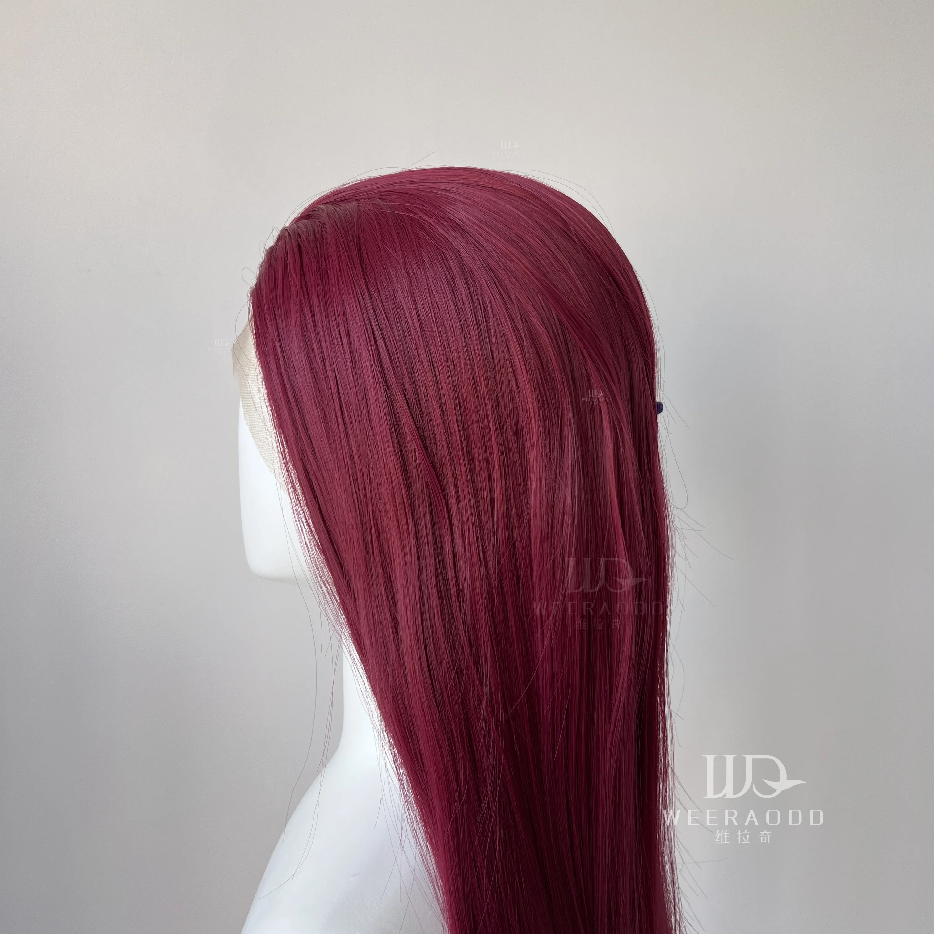 Parrucca anteriore in pizzo rosso per donna 26 pollici lungo rettilineo 13 * 4 parrucche in pizzo parrucche sintetiche in pizzo dall'aspetto naturale per parrucca in fibra di capelli cosplay