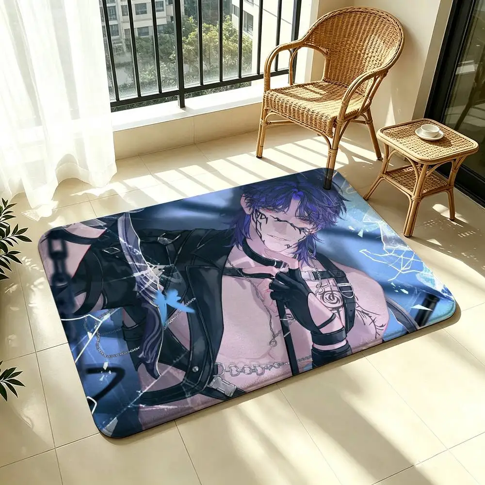 COOL V-Valko L-Love and Deepspace Shower Room Absorbent Small Floor Mat Soft Comfortable Decorative Foot Mat
